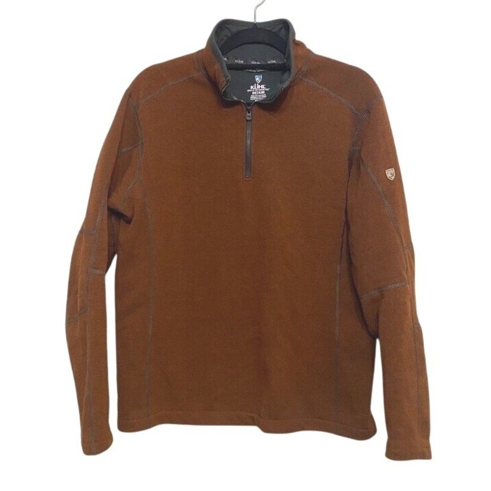 Kuhl Revel 1/4 Zip Sweater Rust Brown Performance Fleece Pullover Men M Gorpcor